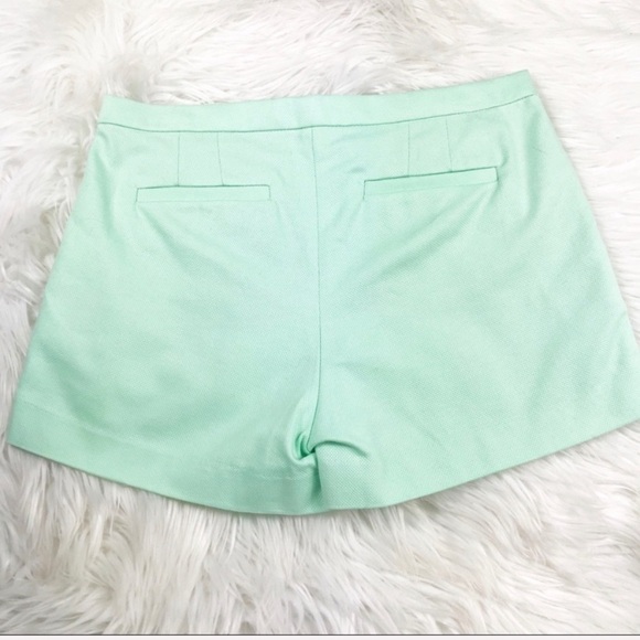 J. Crew Pleated Short Cotton Pique Mint Green 0 - Picture 3 of 7